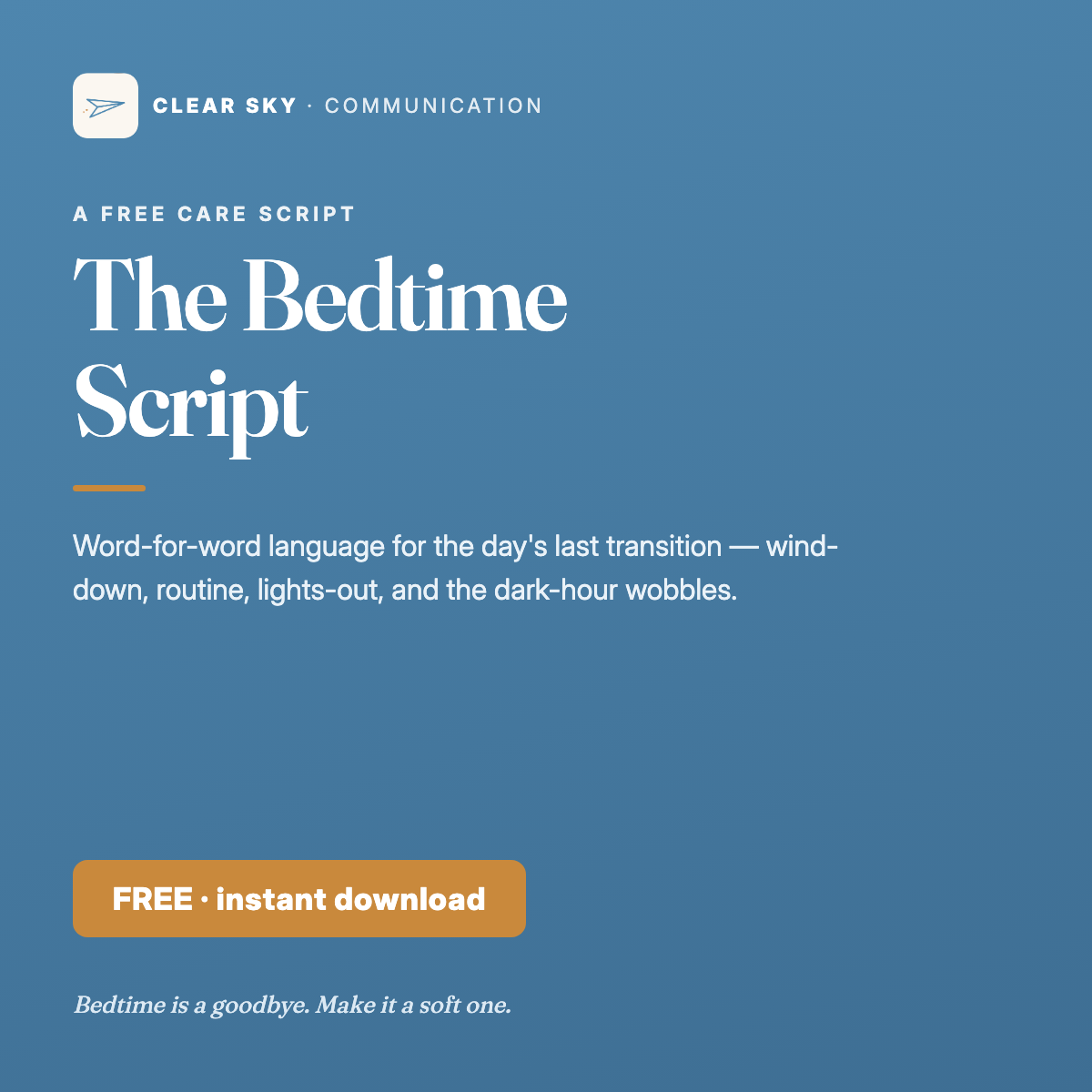 The Bedtime Script — free CARE script cover