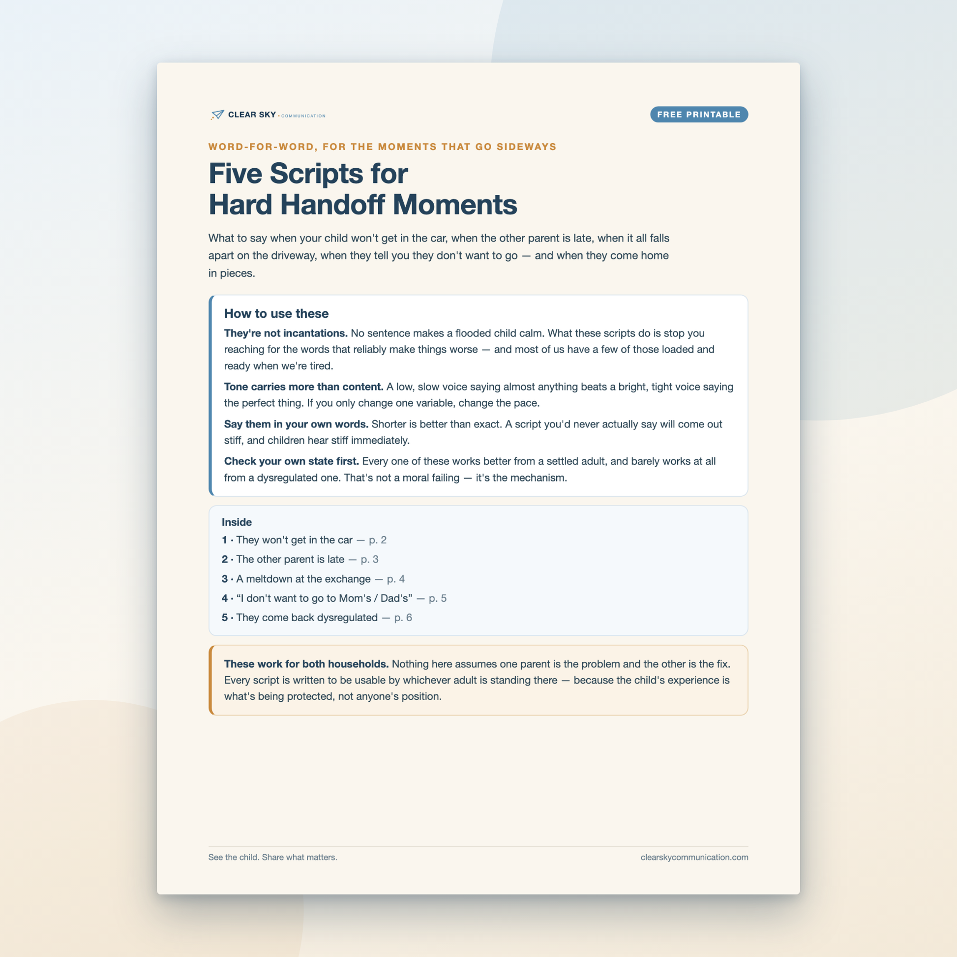 Five Scripts for Hard Handoff Moments — free download cover